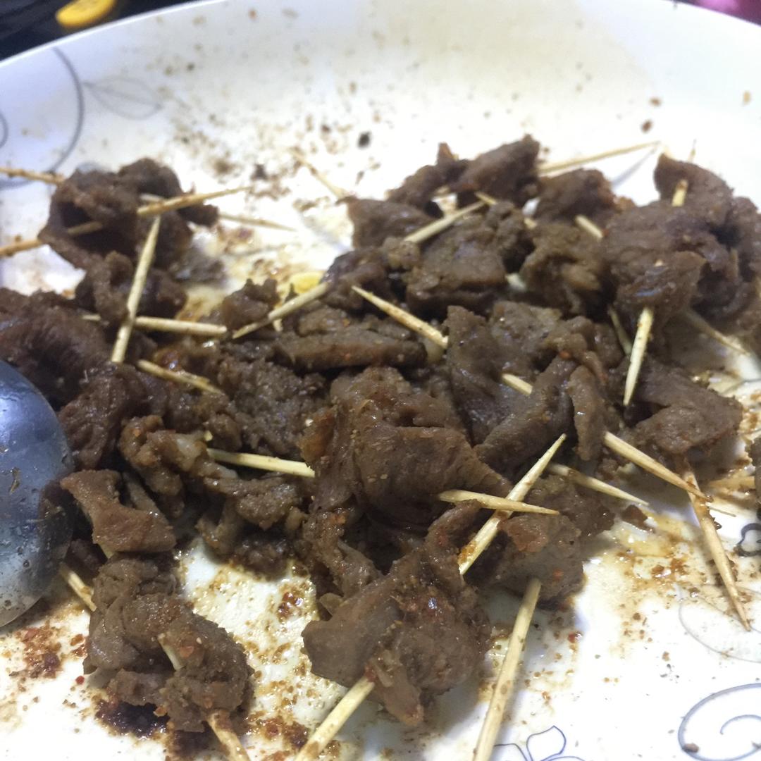 微波炉速成羊肉串