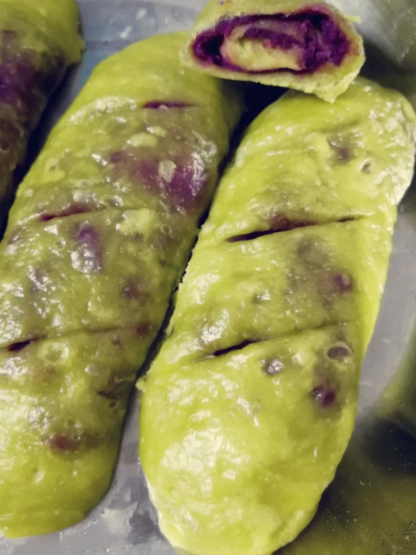 菠菜紫薯包（馒头）