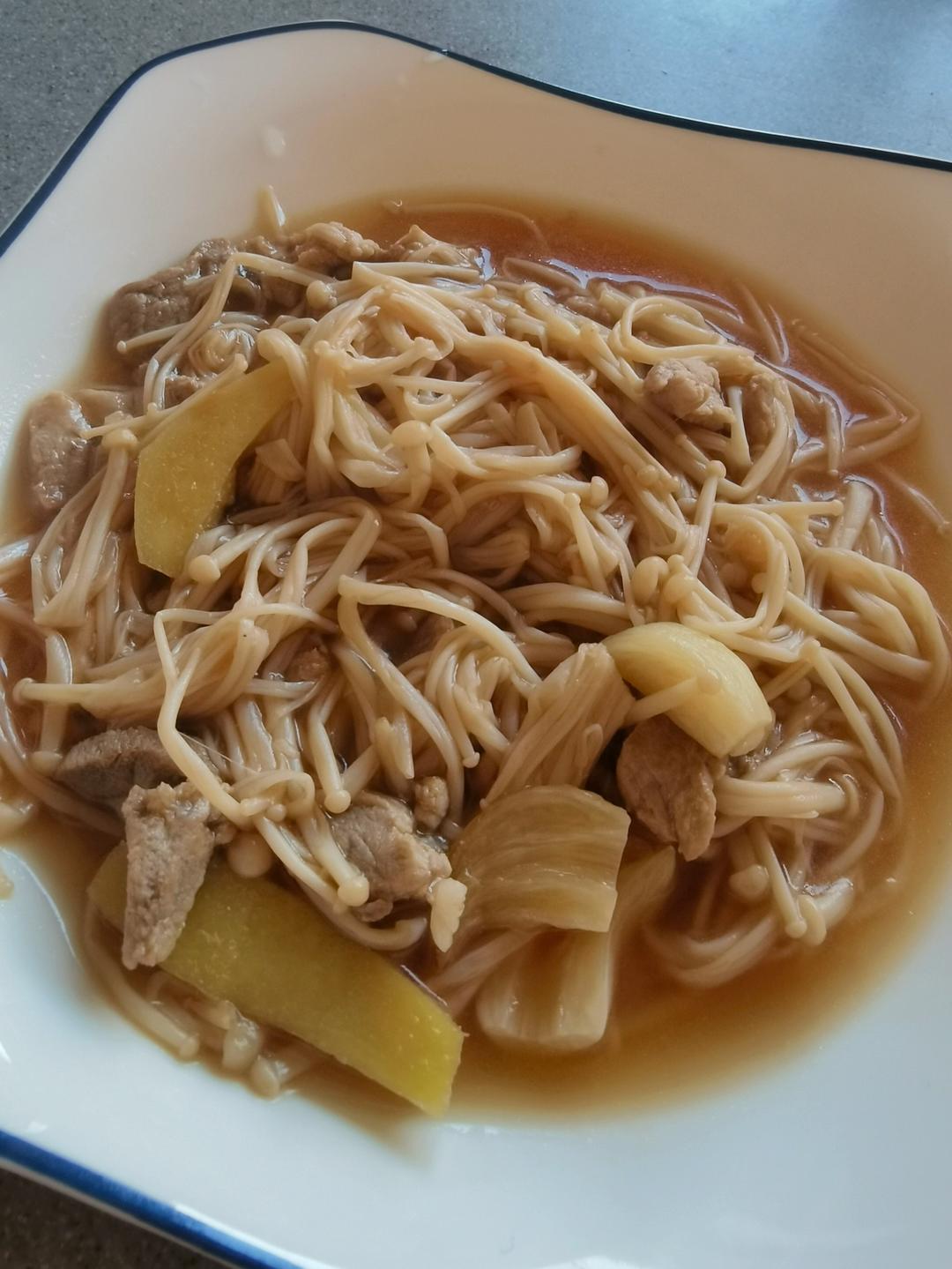 自用-金针菇炒肉