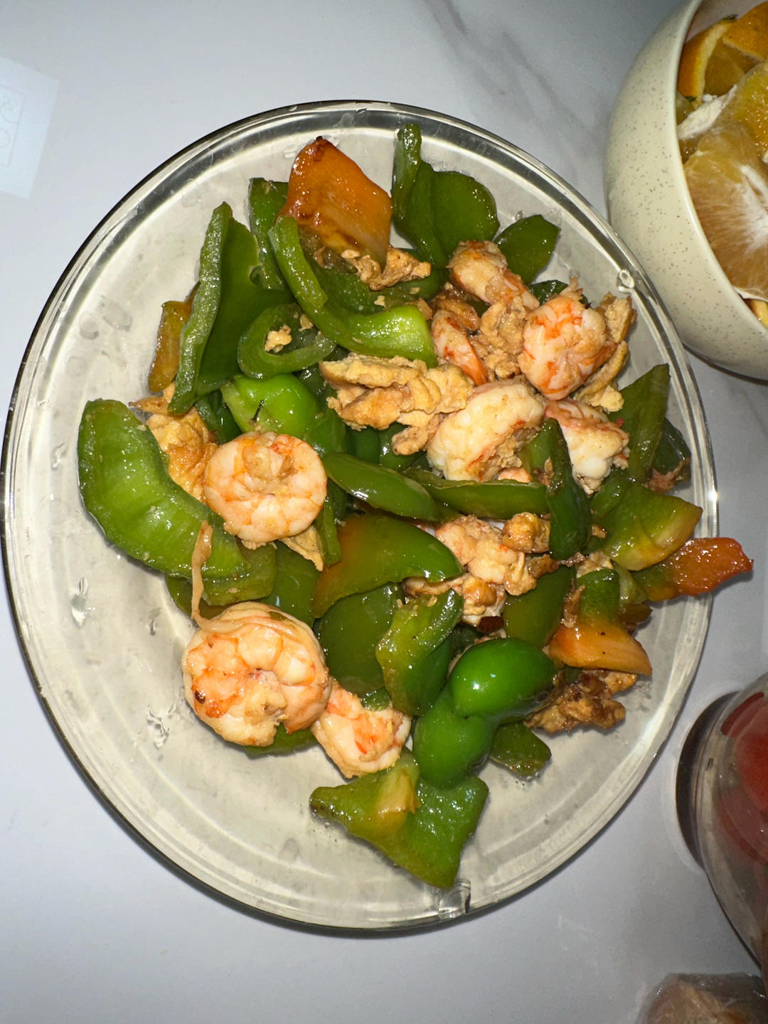 虾仁炒鸡蛋青椒
