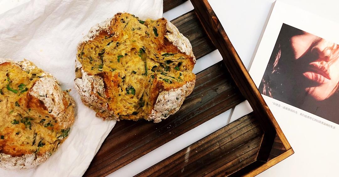 菠菜南瓜奶酪丹波面包丨健康·烘焙