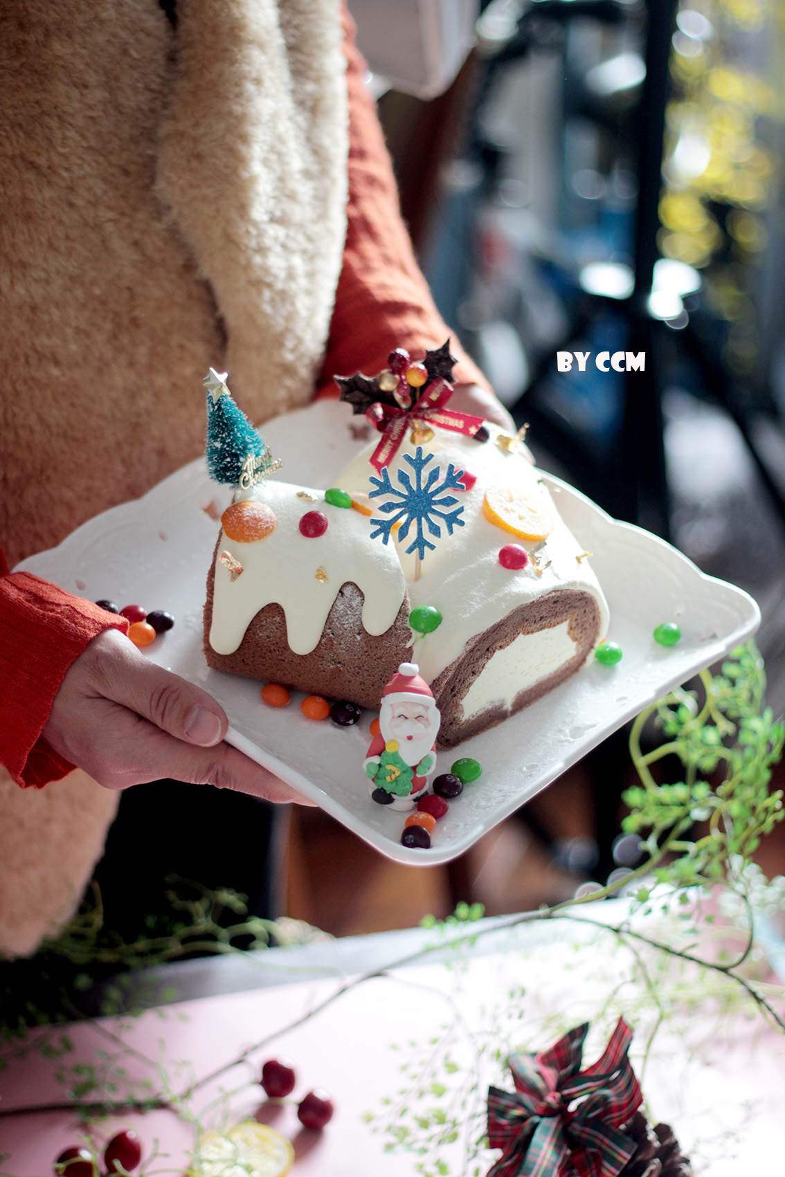 圣诞白雪覆盖毛巾卷----附自制蛋糕卷不易开裂的小技巧！28图详解！