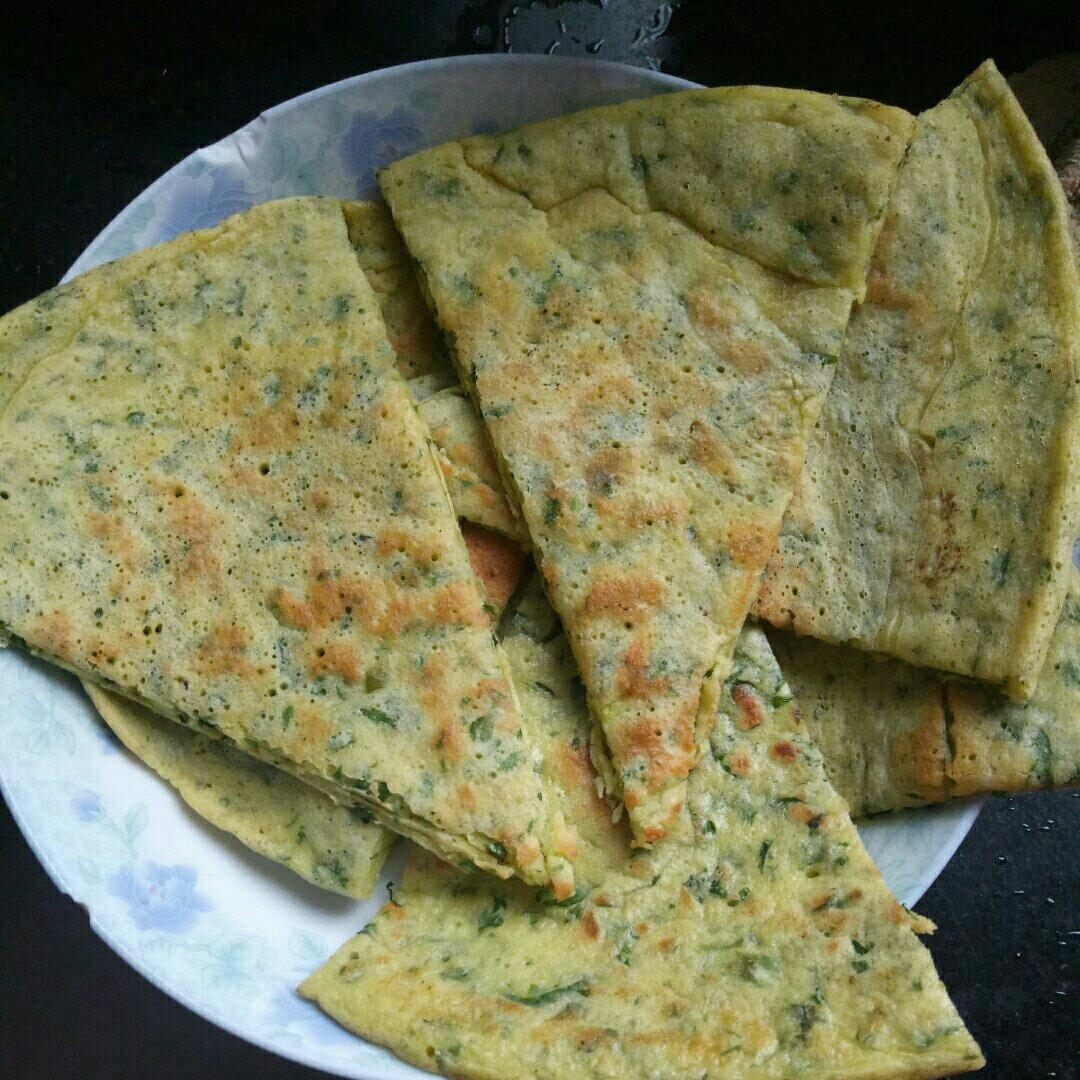 芹菜叶蛋饼