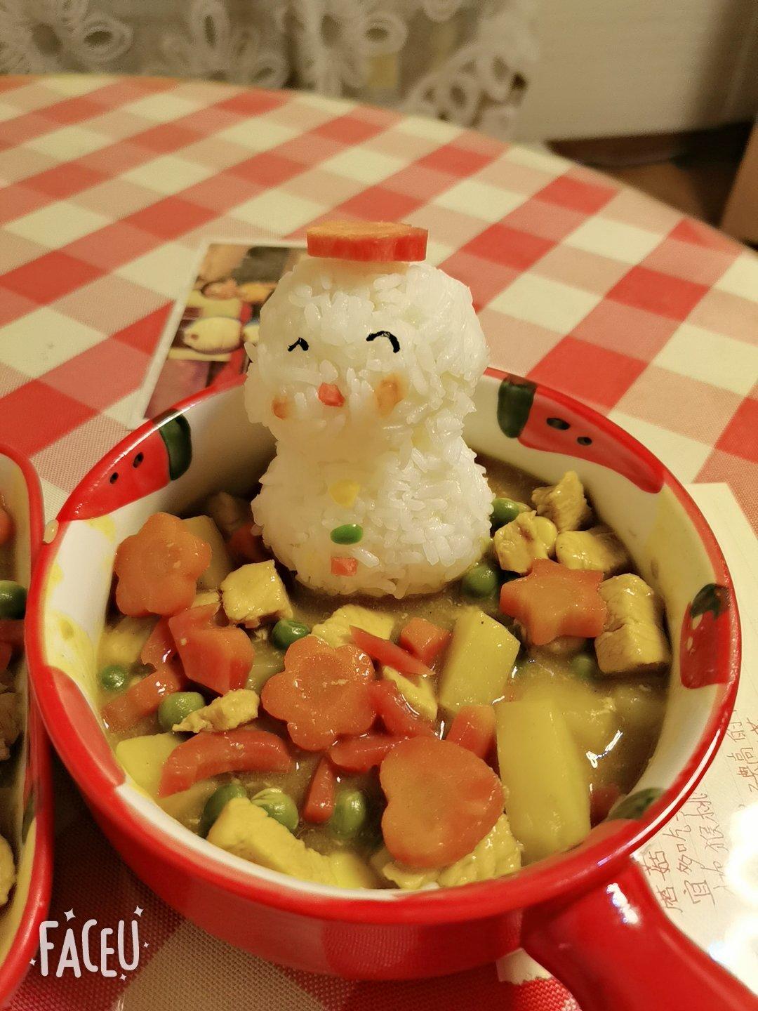 圣诞雪人红烩饭