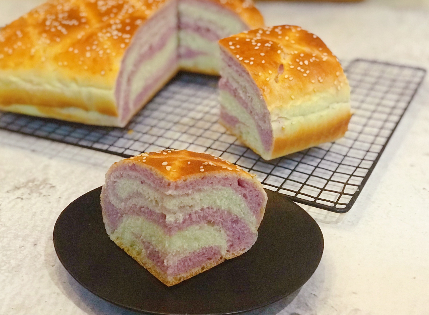 紫薯方包的做法