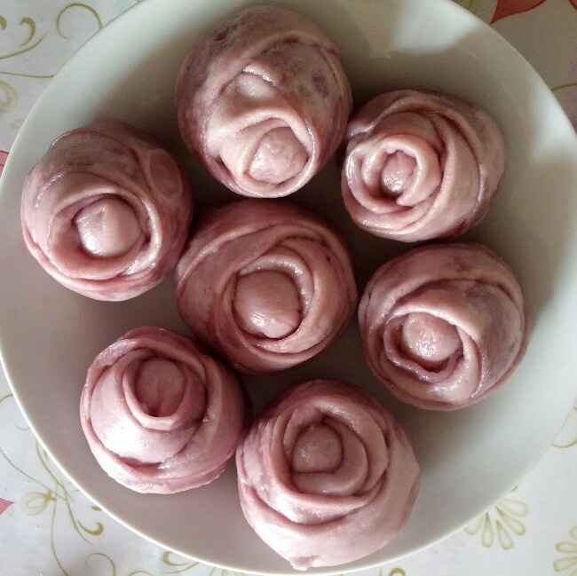 紫薯玫瑰花馒头