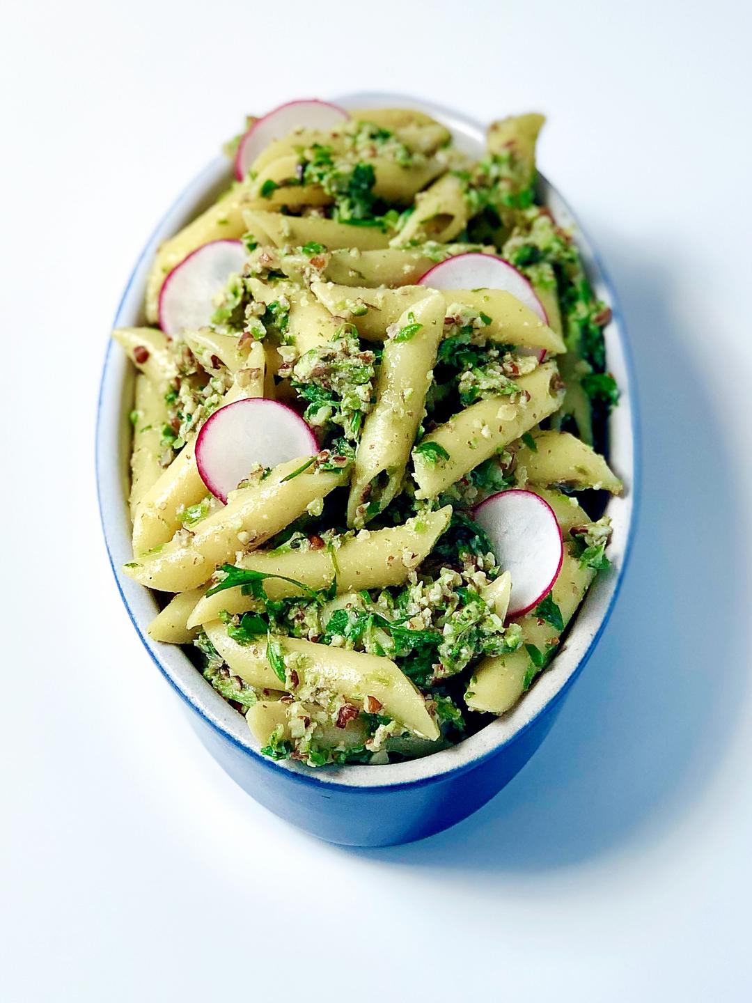 芦笋青酱通心粉，适合夏天很清爽的做法