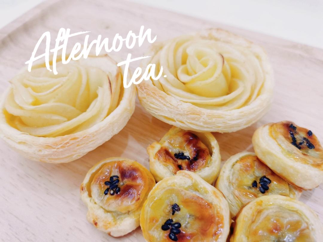 玫瑰花苹果挞🍎（蛋挞皮版超简单易做）