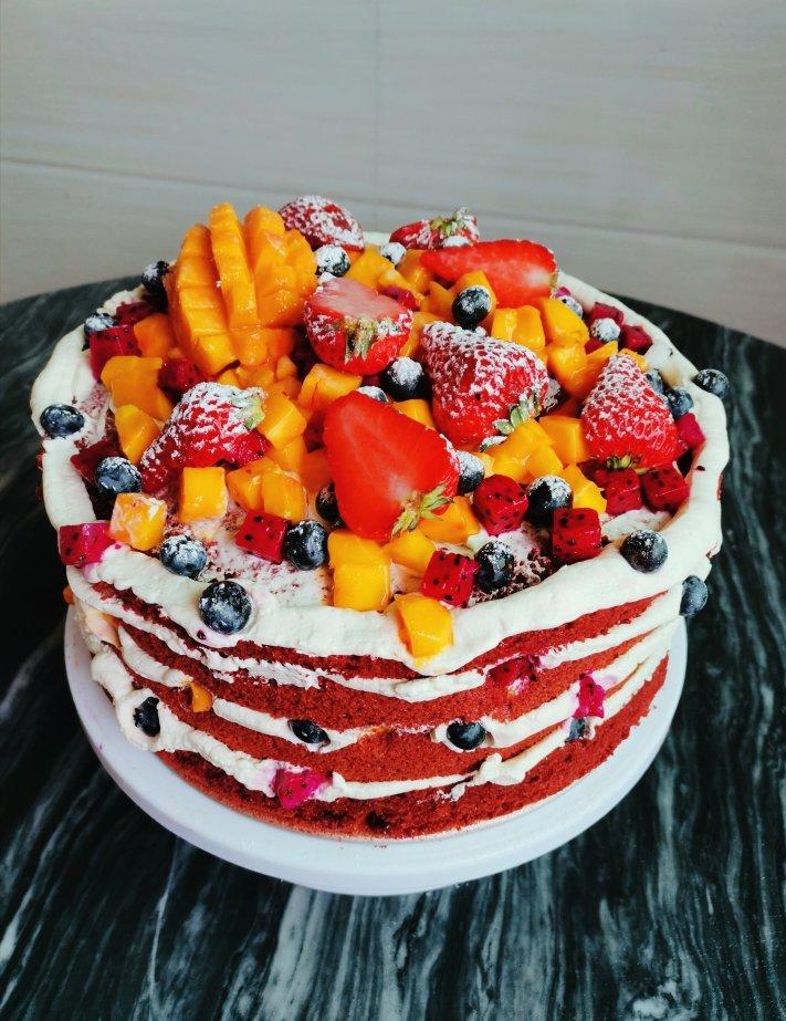 30安做的红丝绒戚风蛋糕胚八寸