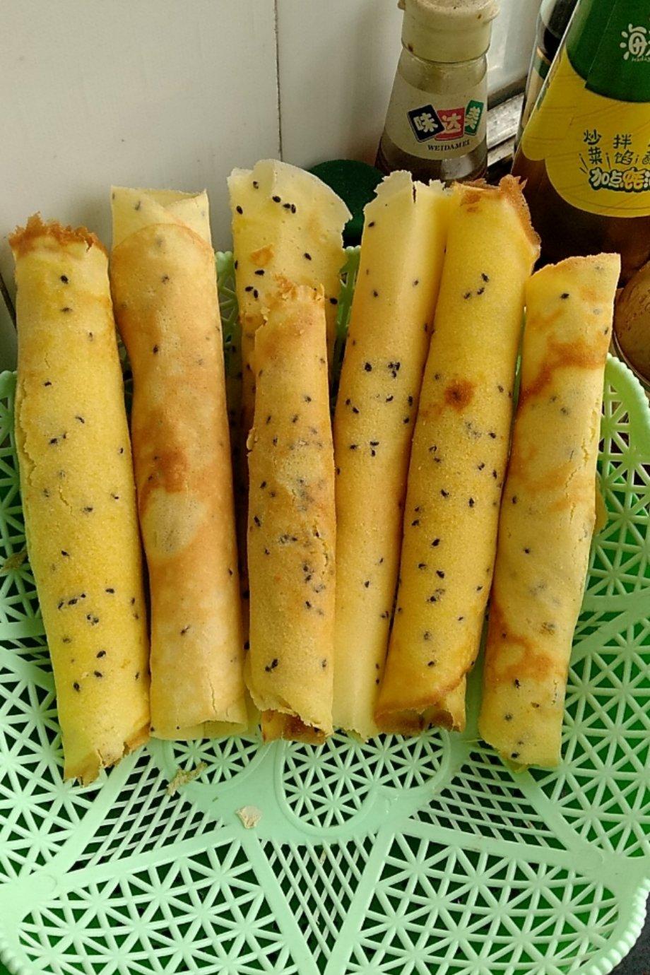 平底锅脆皮蛋卷