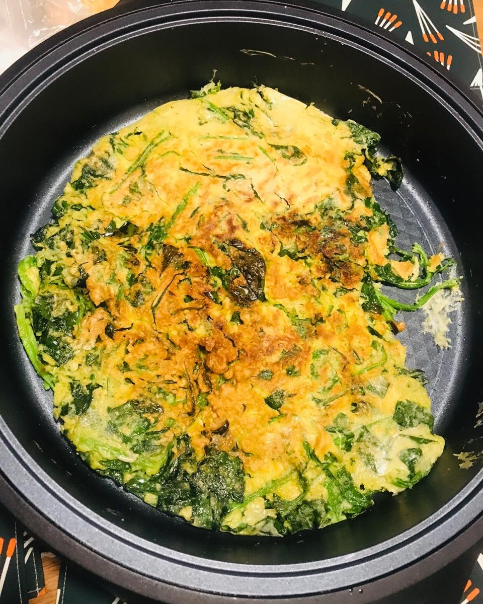 菠菜鸡蛋饼