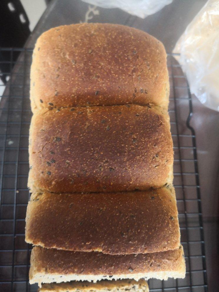 双种芝麻全麦吐司 100%全麦 烫种+波兰种