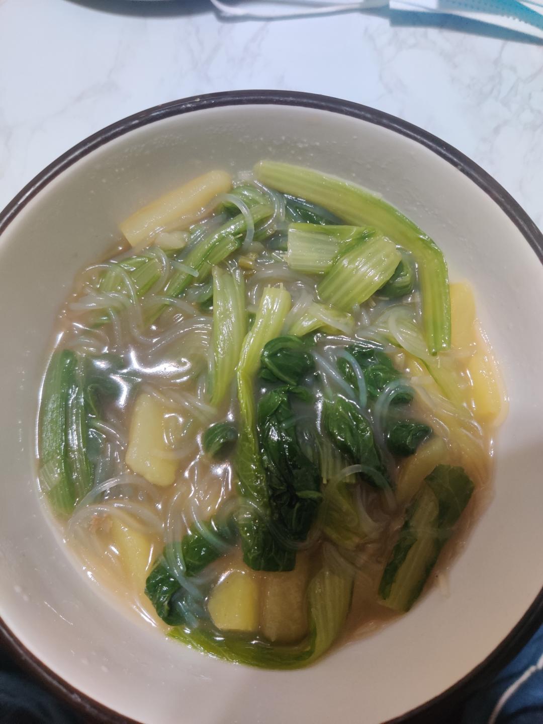 清肠理胃小白菜土豆汤