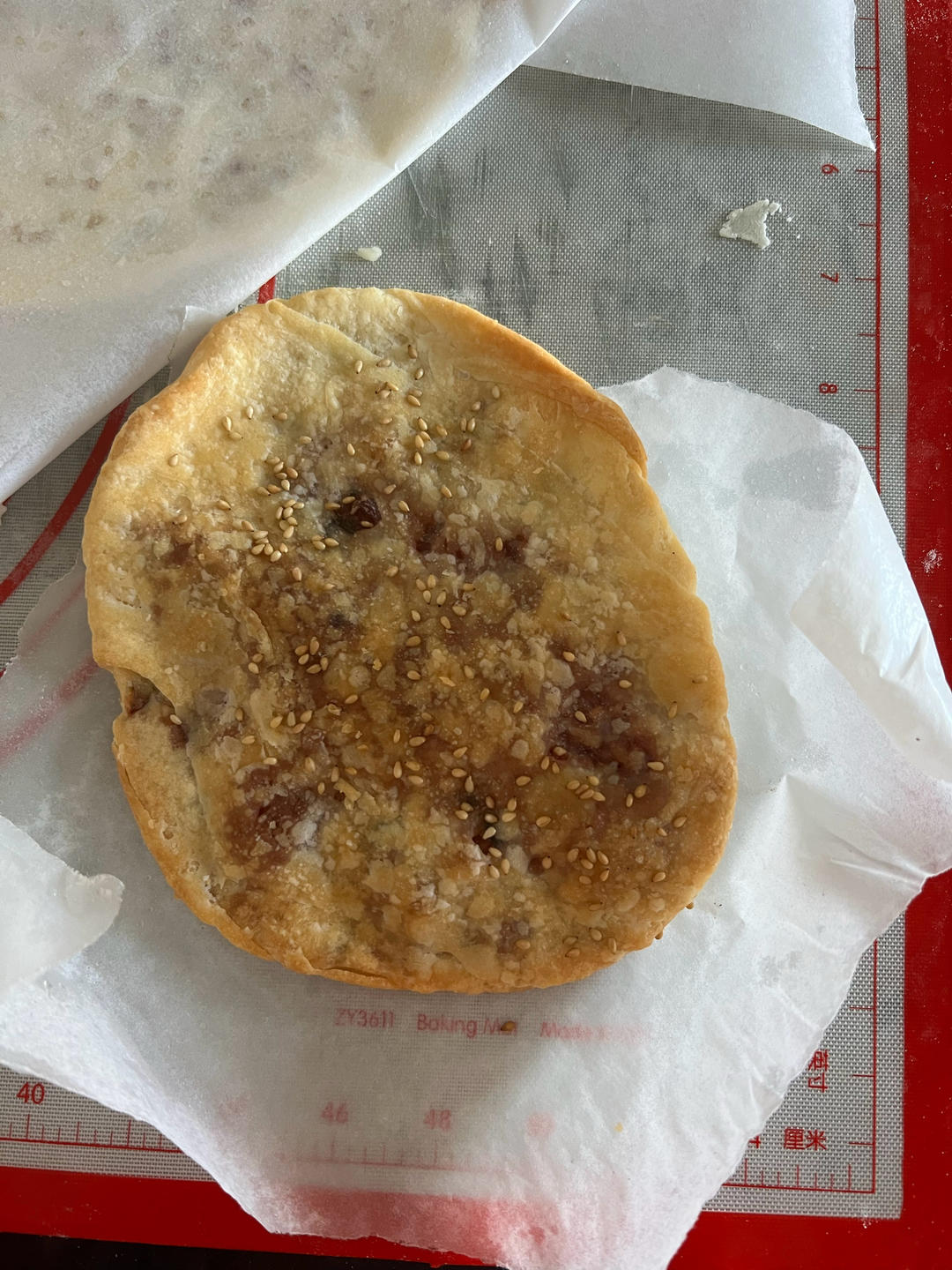 酥掉渣的鲜肉榨菜锅盔
