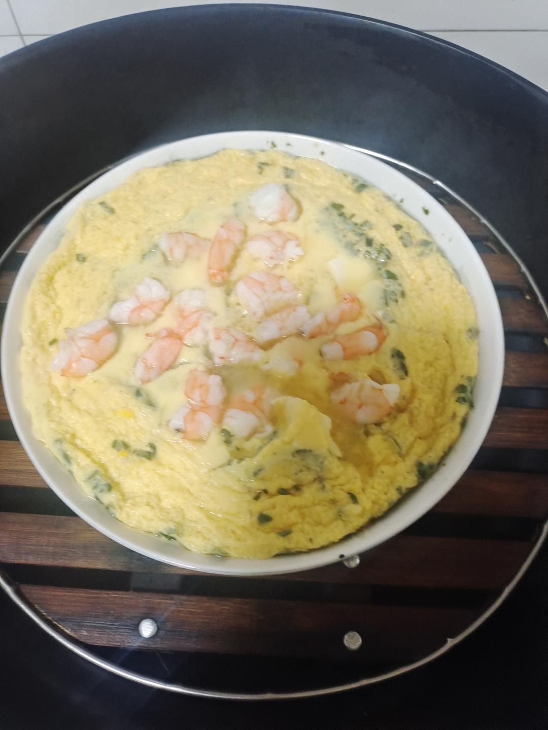 虾仁豆腐蒸水蛋