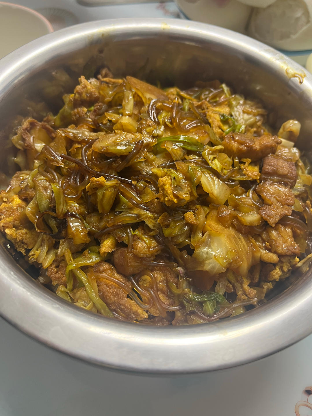 包菜鸡蛋炒粉丝