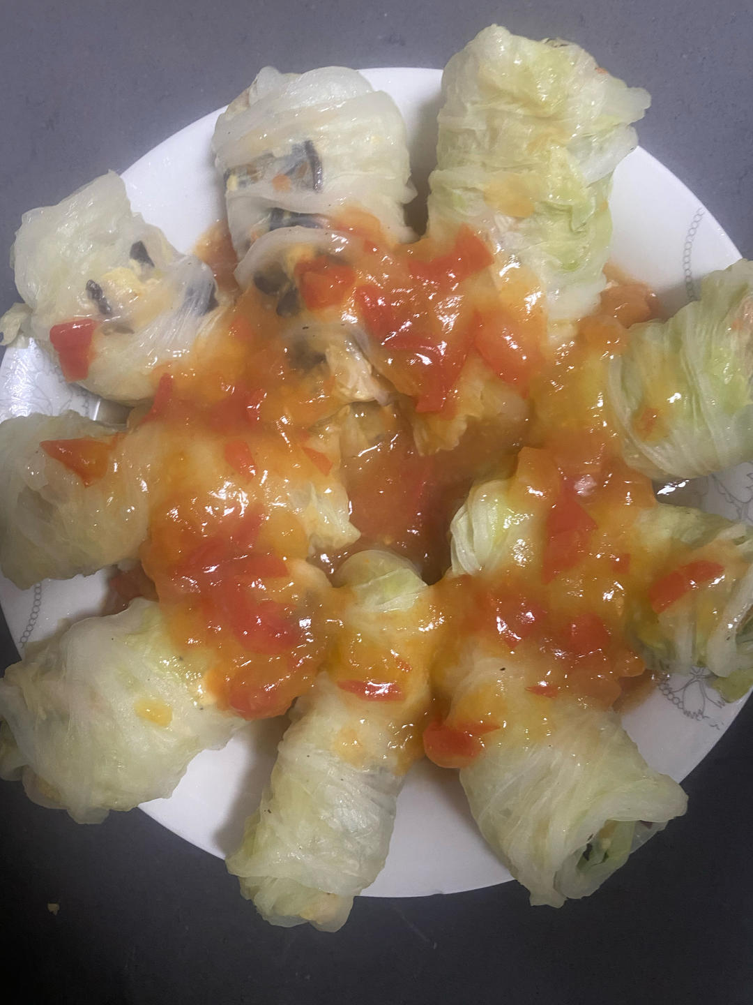 好吃不胖❗️巨简单，有福有财豆腐鸡蛋白菜卷～