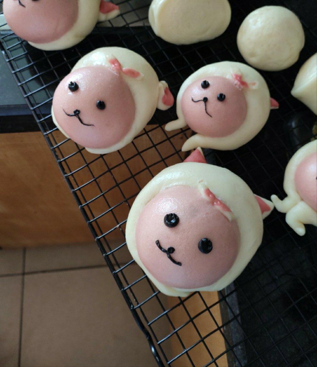 原创咩咩幸福一家3款卡通造型馒头（椰子味）