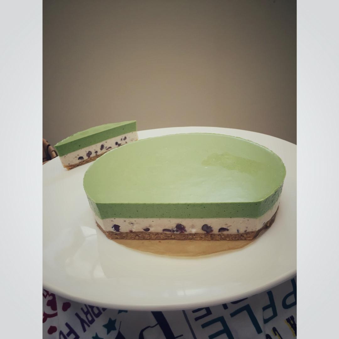 抹茶红豆冻芝士