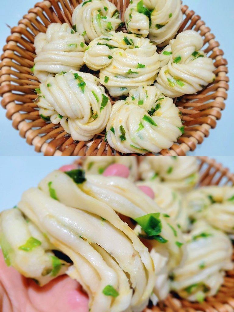 葱油花卷，一根筷子卷出漂亮的造型