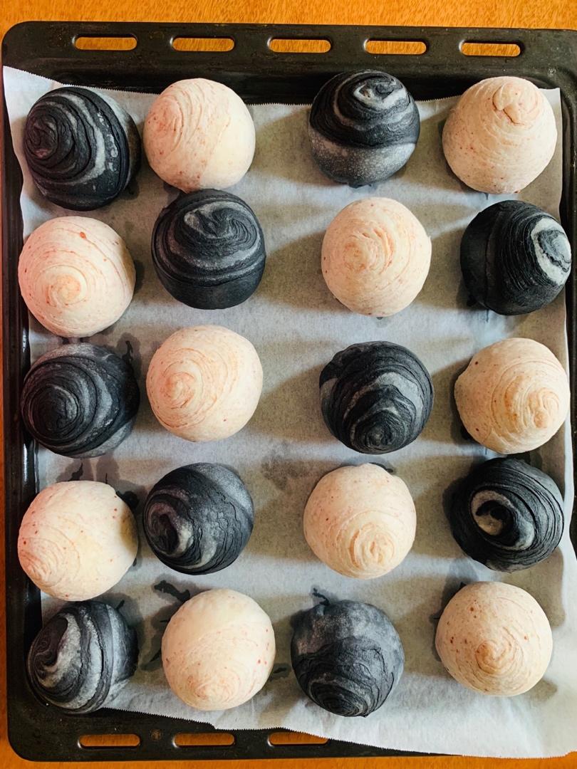 蛋黄酥~紫薯、抹茶、原味~花好月圆，中秋快乐~内附一次做六色蛋黄酥方法~