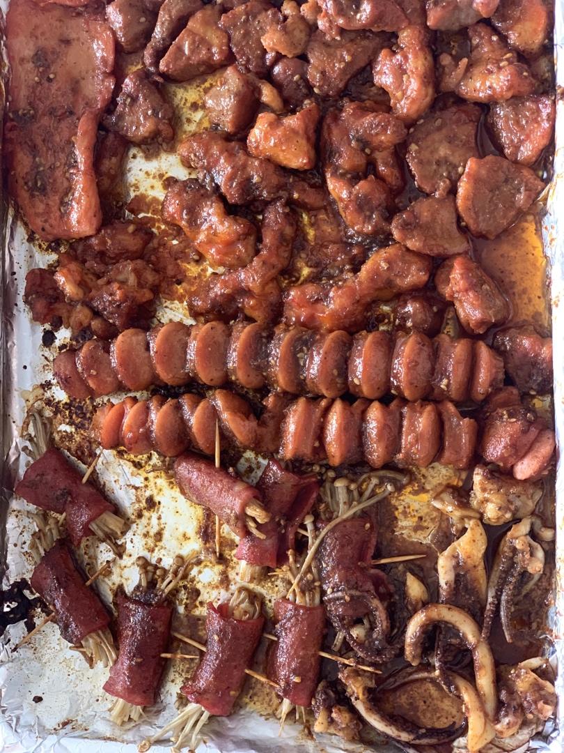 家庭自制烧烤❗️比烧烤摊好吃百倍😋秘制酱料