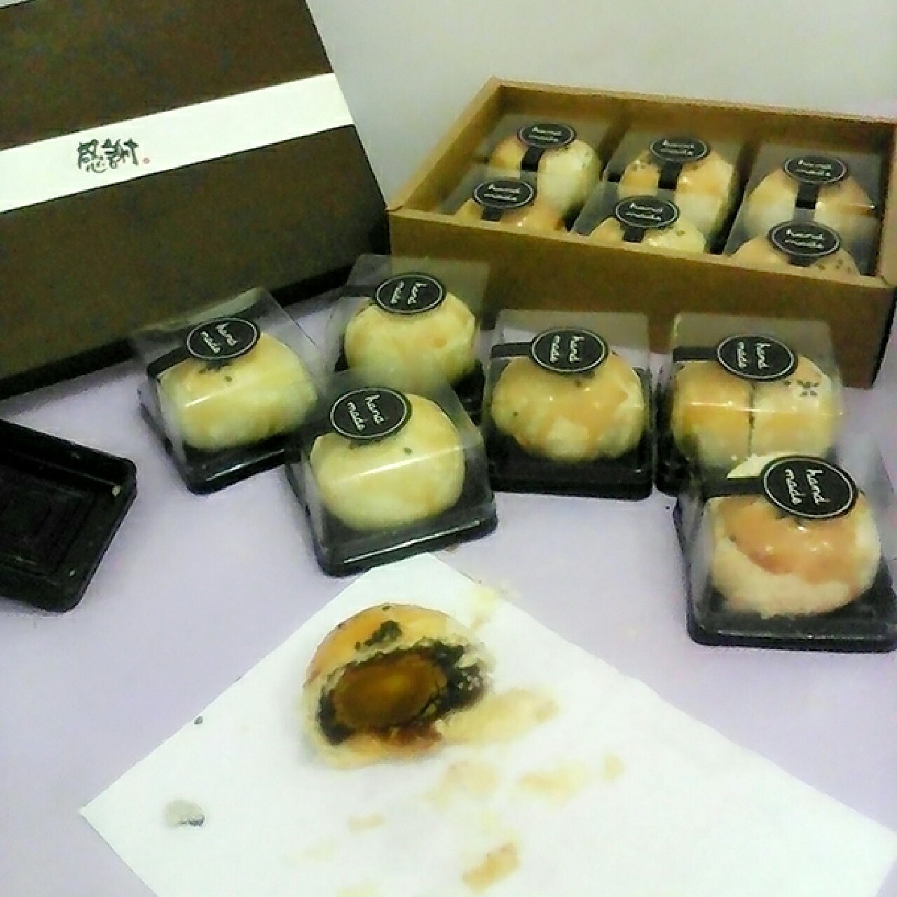 蛋黄酥~紫薯、抹茶、原味~花好月圆，中秋快乐~内附一次做六色蛋黄酥方法~