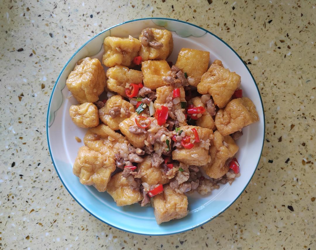 肉末烧豆泡｜家常下饭菜