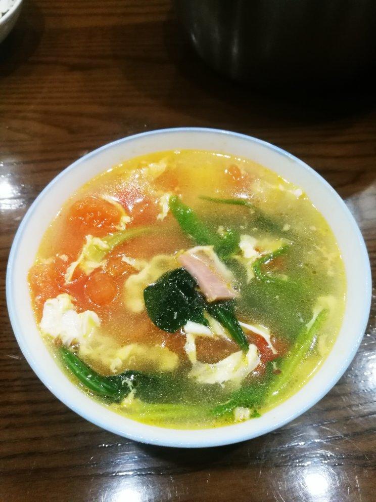 番茄鸡蛋菠菜汤