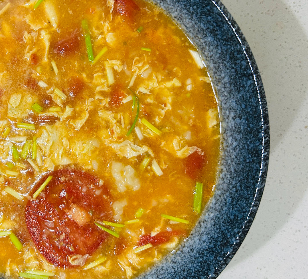 姥姥家的疙瘩汤西红柿🍅蛋汤快速早餐