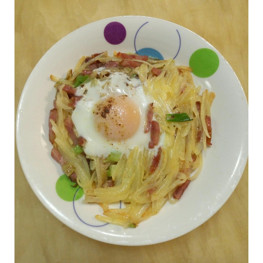 快手早餐—马铃薯火腿蛋