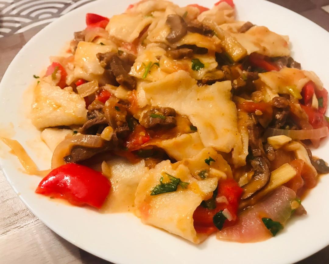 新疆炒面片（丰富配菜！）