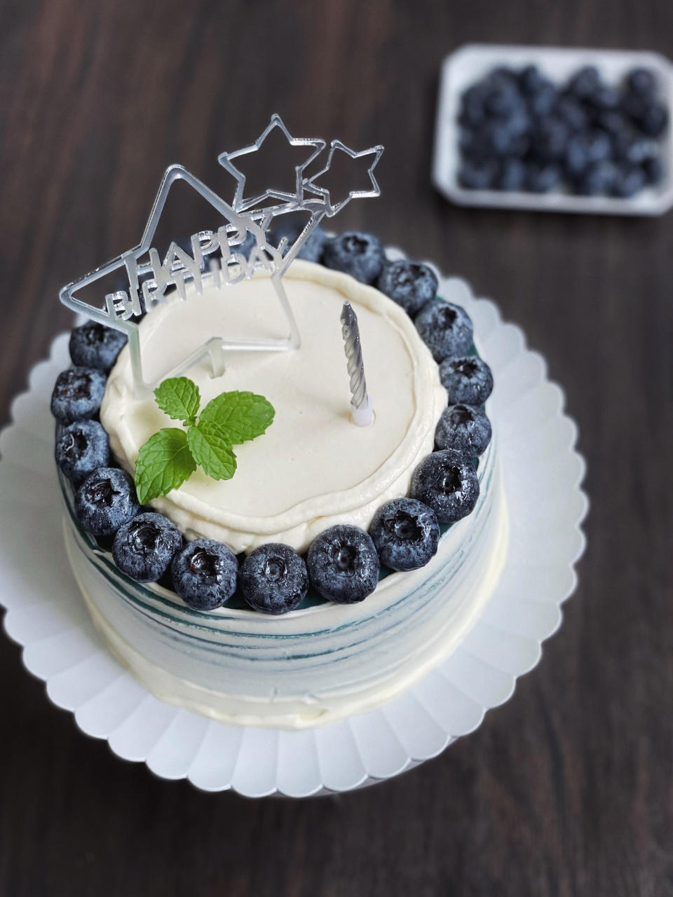 雾霾蓝蝶豆花椰奶千层蛋糕