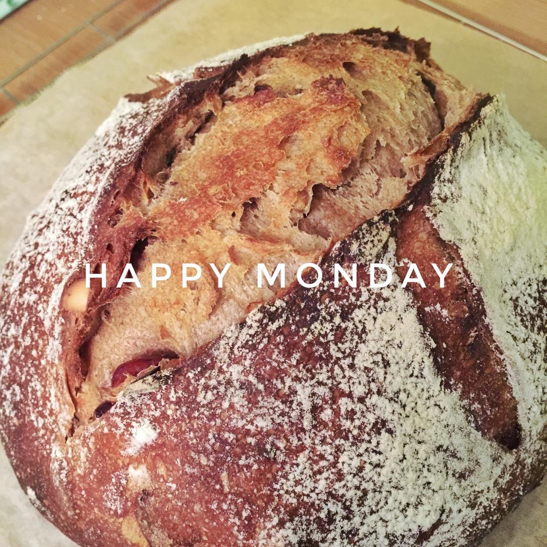 天然酵种肉桂葡萄干核桃欧包（附处理湿面团方法）