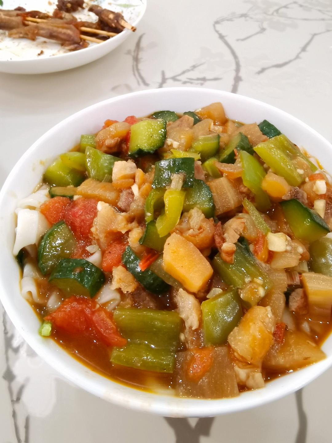 ㊙️茄子打卤面这样做，一口吃三碗！