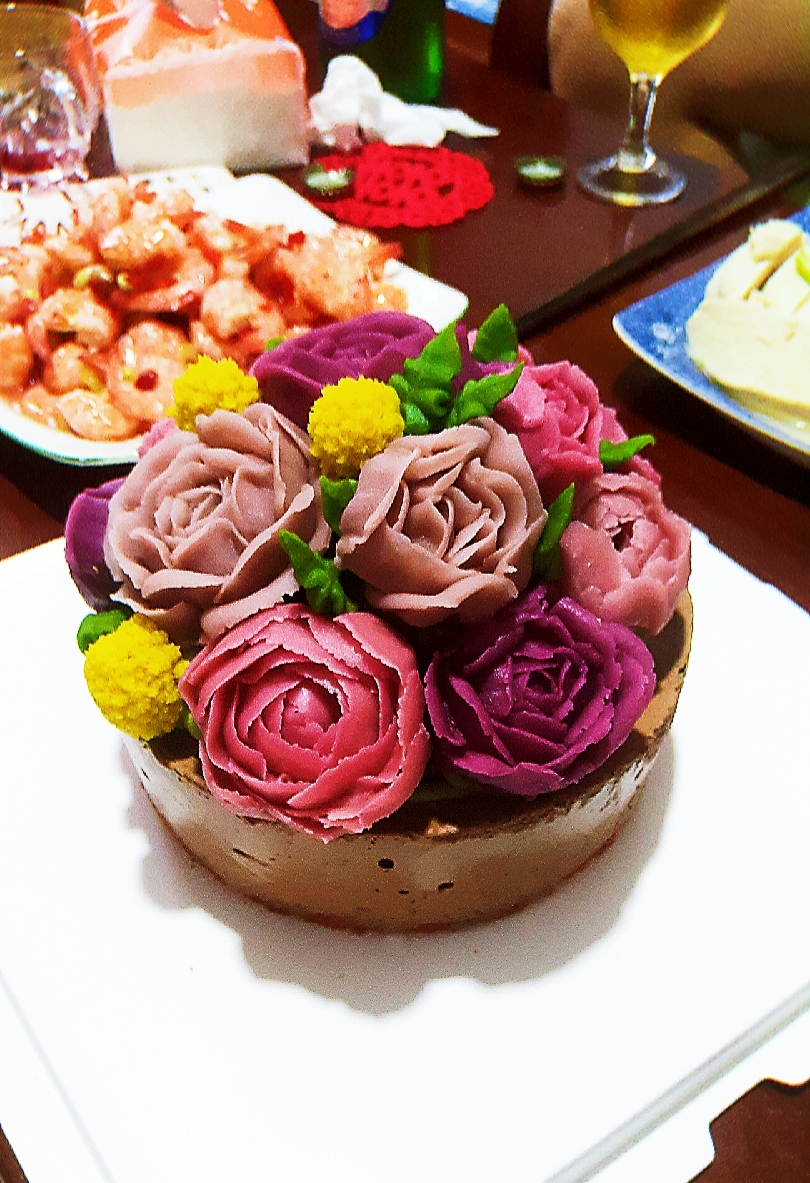 豆沙裱花蛋糕