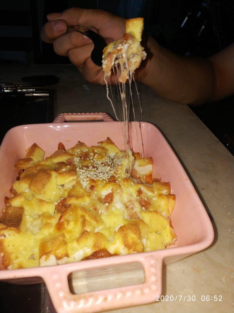 黄金芝士火腿烤馒头