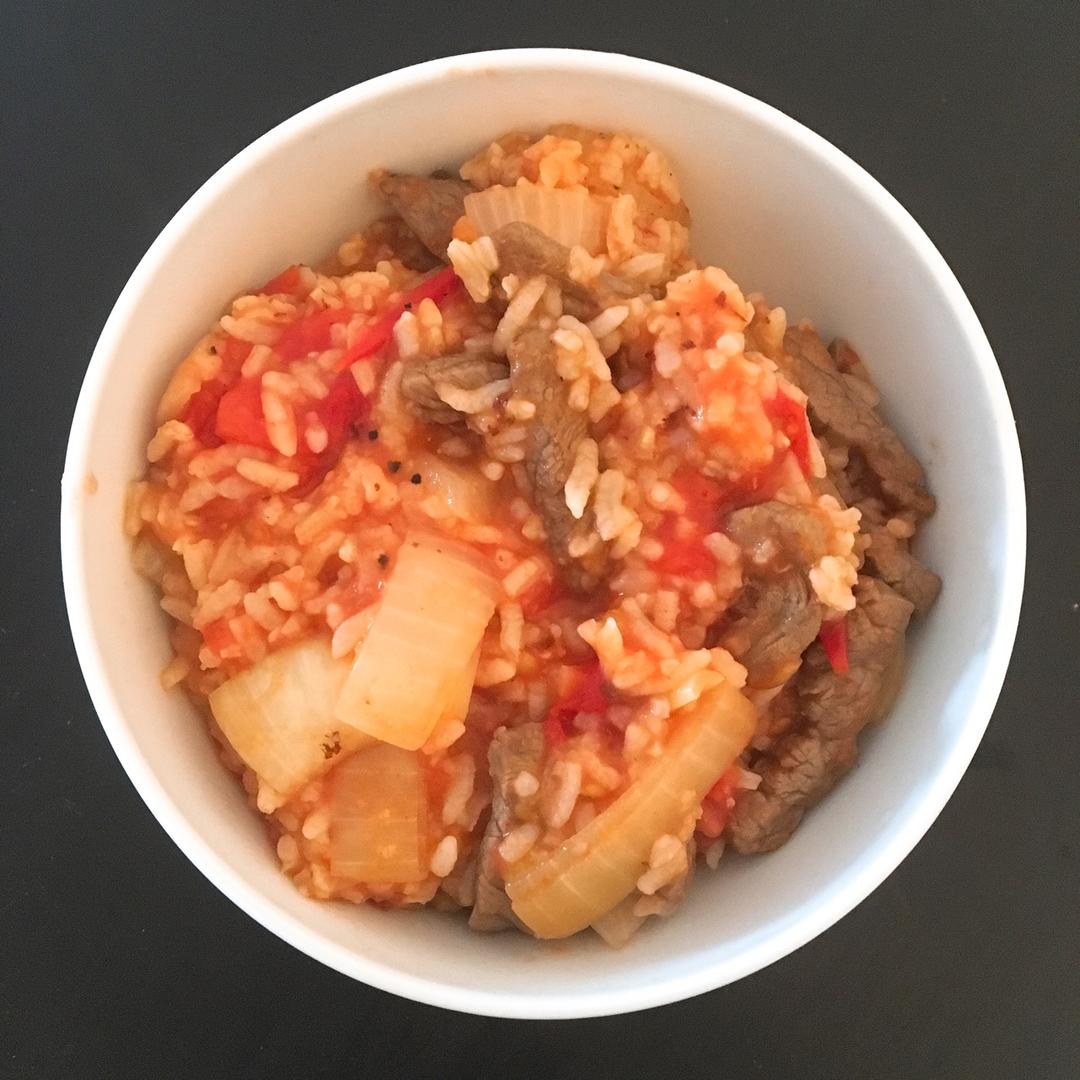 番茄牛肉烩饭