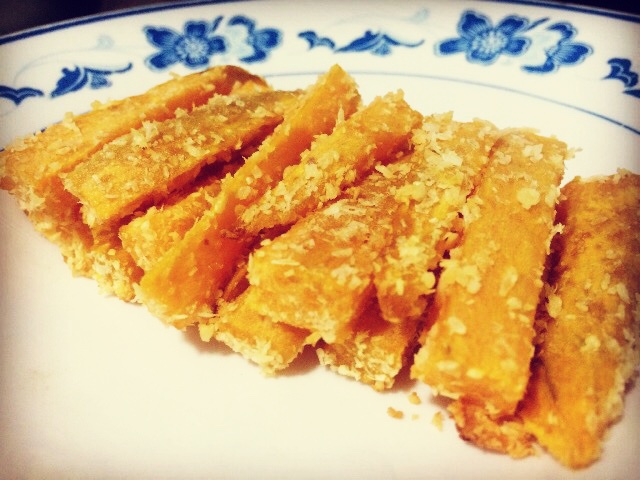 椰蓉烤红薯条（健康夜宵）