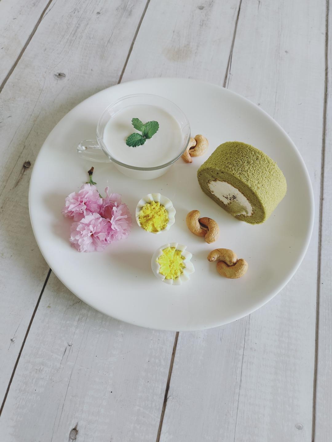 抹茶红豆蛋糕卷