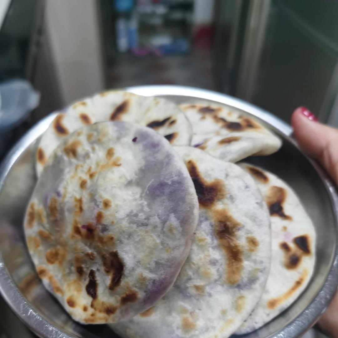 水烫面紫薯饼