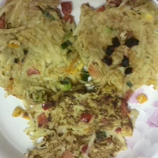 香煎土豆丝鸡蛋饼