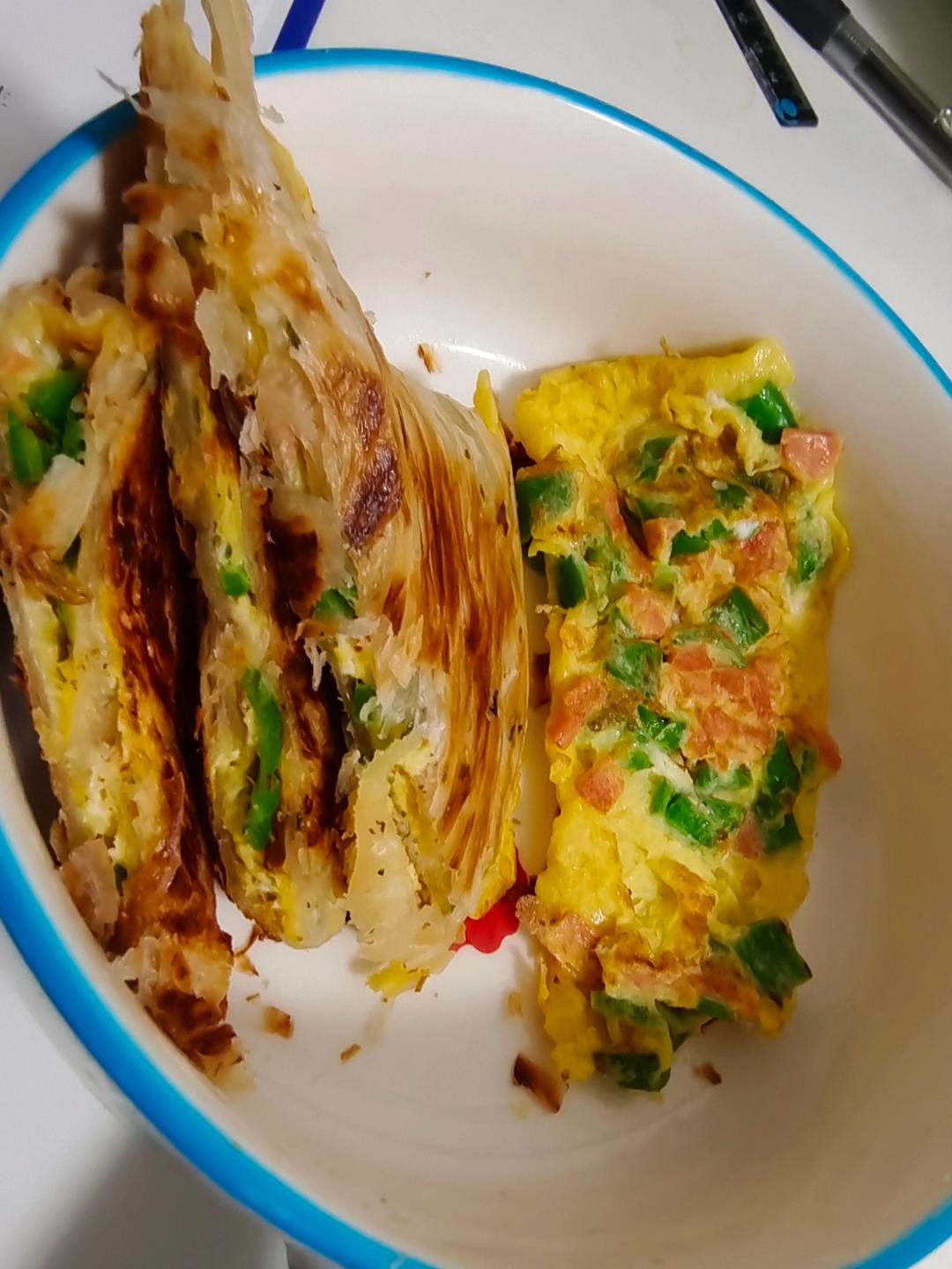 大学食堂的青椒鸡蛋馅饼