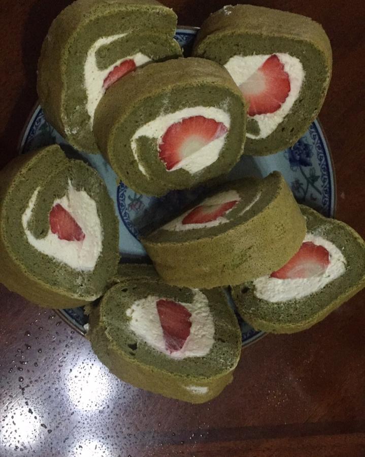抹茶蜜豆蛋糕卷