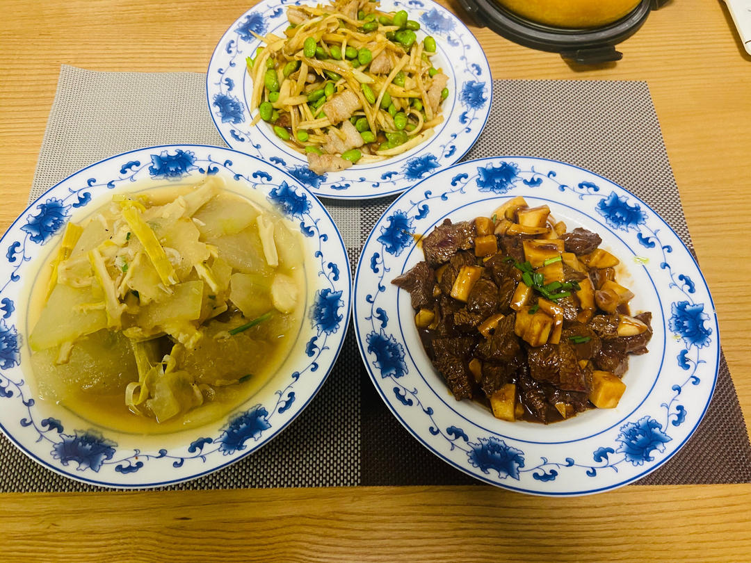 家常菜~杏鲍菇烧牛肉粒