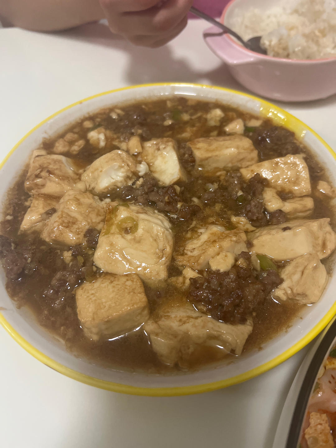 肉末内酯豆腐