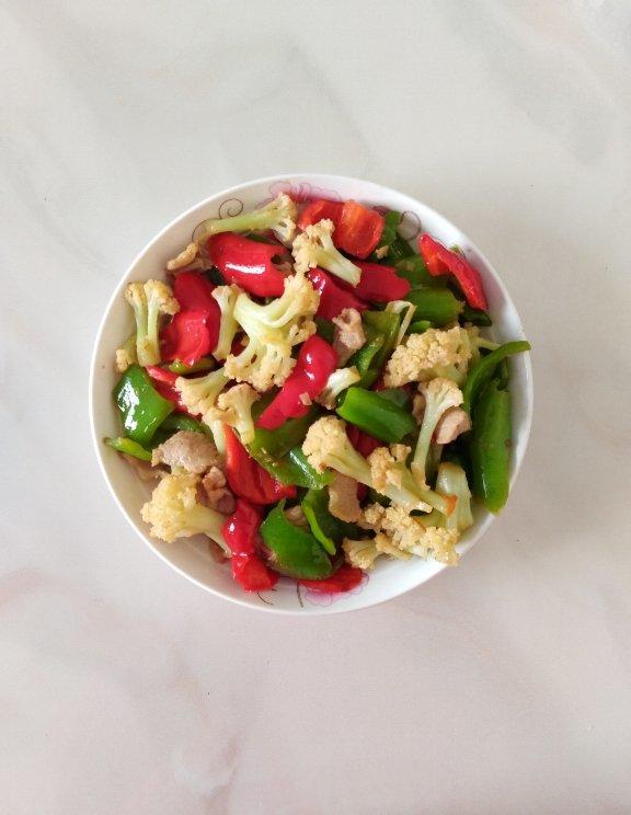 五花肉炒有机菜花