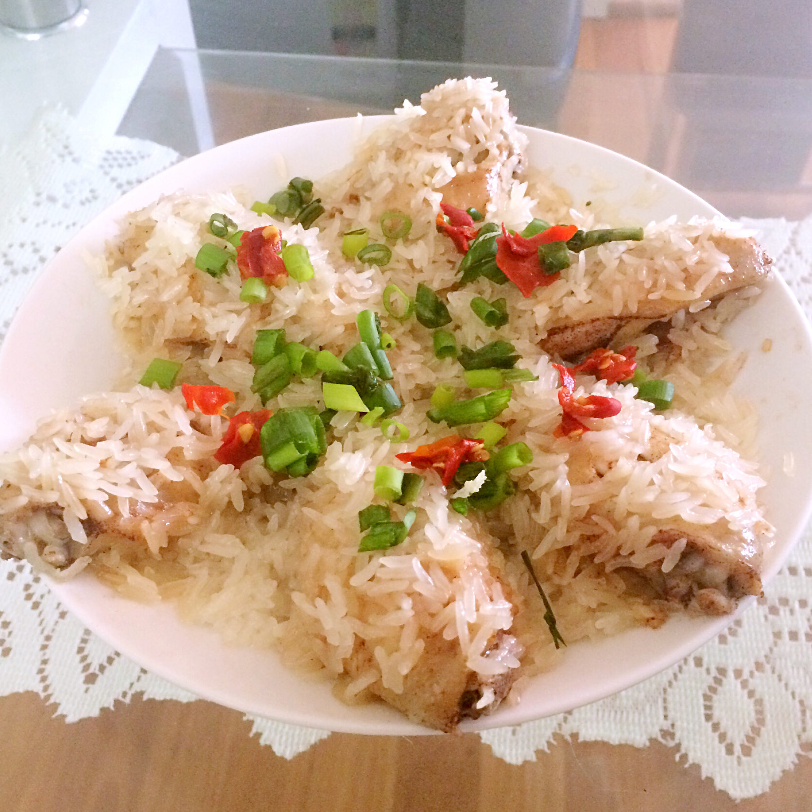 牛奶味的小罐橙做的糯米蒸鸡翅