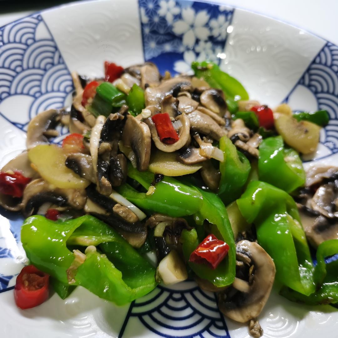 素炒鲜口蘑（白蘑菇），快手家常菜