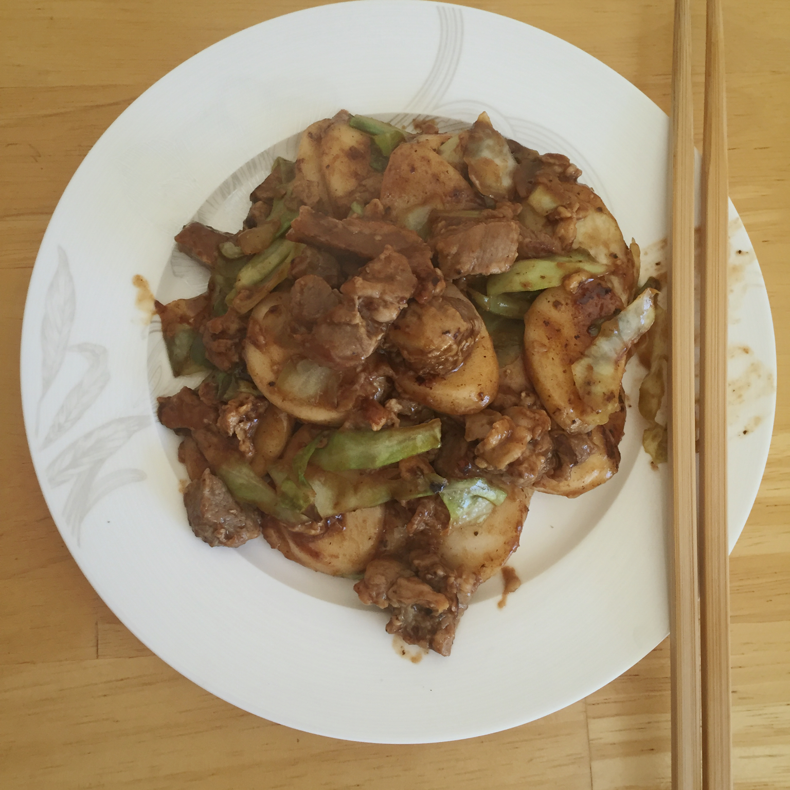 黑椒年糕牛肉粒
